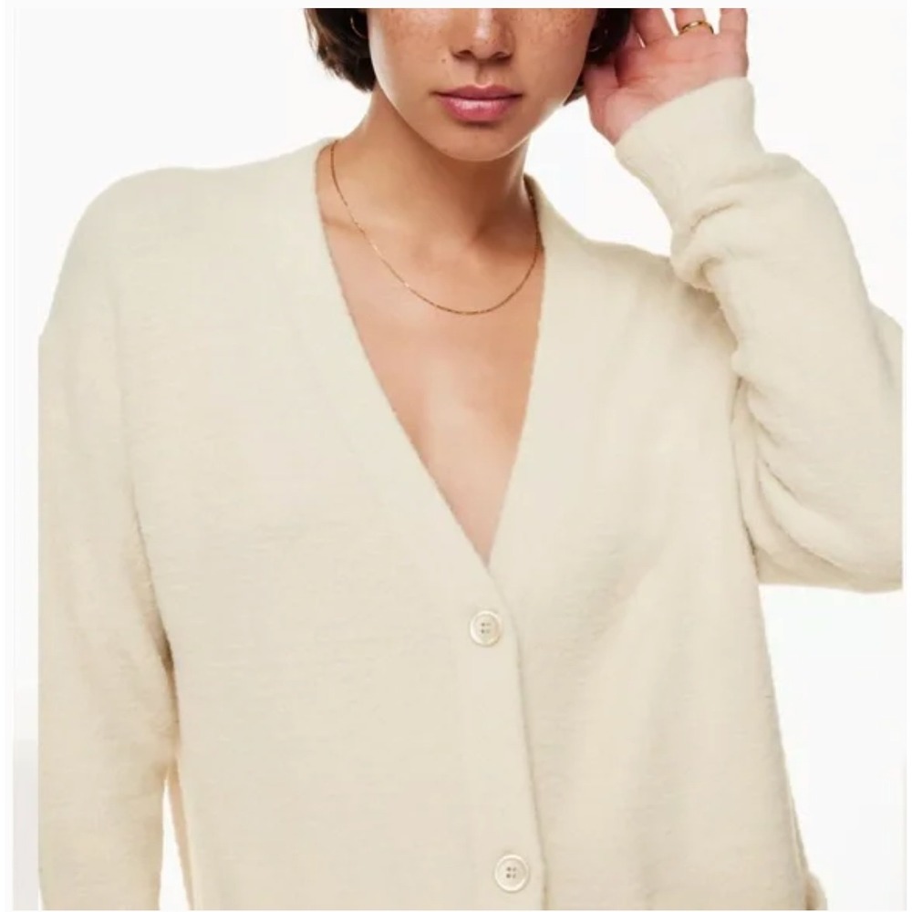 Aritzia Wilfred Free Hush Knit Oversized Cardigan Size XS Cream Off White - Picture 2 of 11